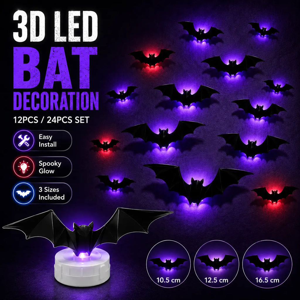3D LED Bat Wall Decorations