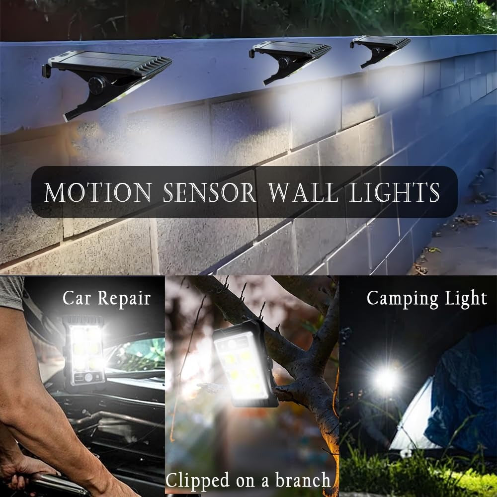 Solar Motion Sensor Lights Auto On/Off, Weatherproof & Powerful