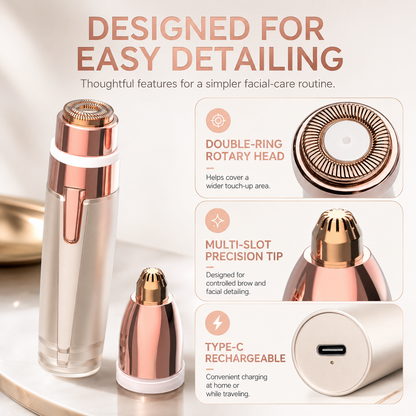 ✨ 2-in-1 Women's Eyebrow and Facial Hair Removal Device