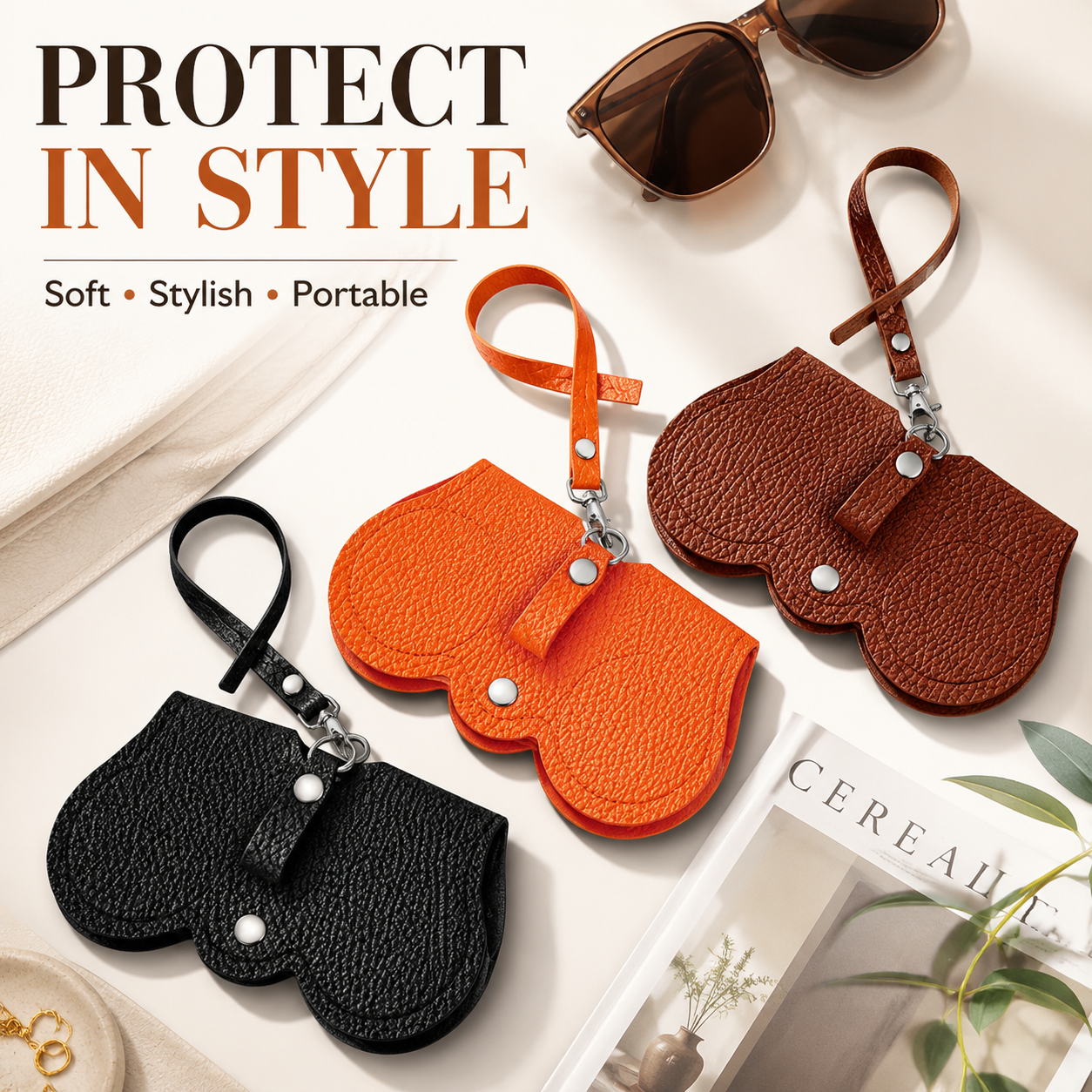 🕶 Clip & Go Leather Glasses Case – Protect Your Sunglasses Anywhere