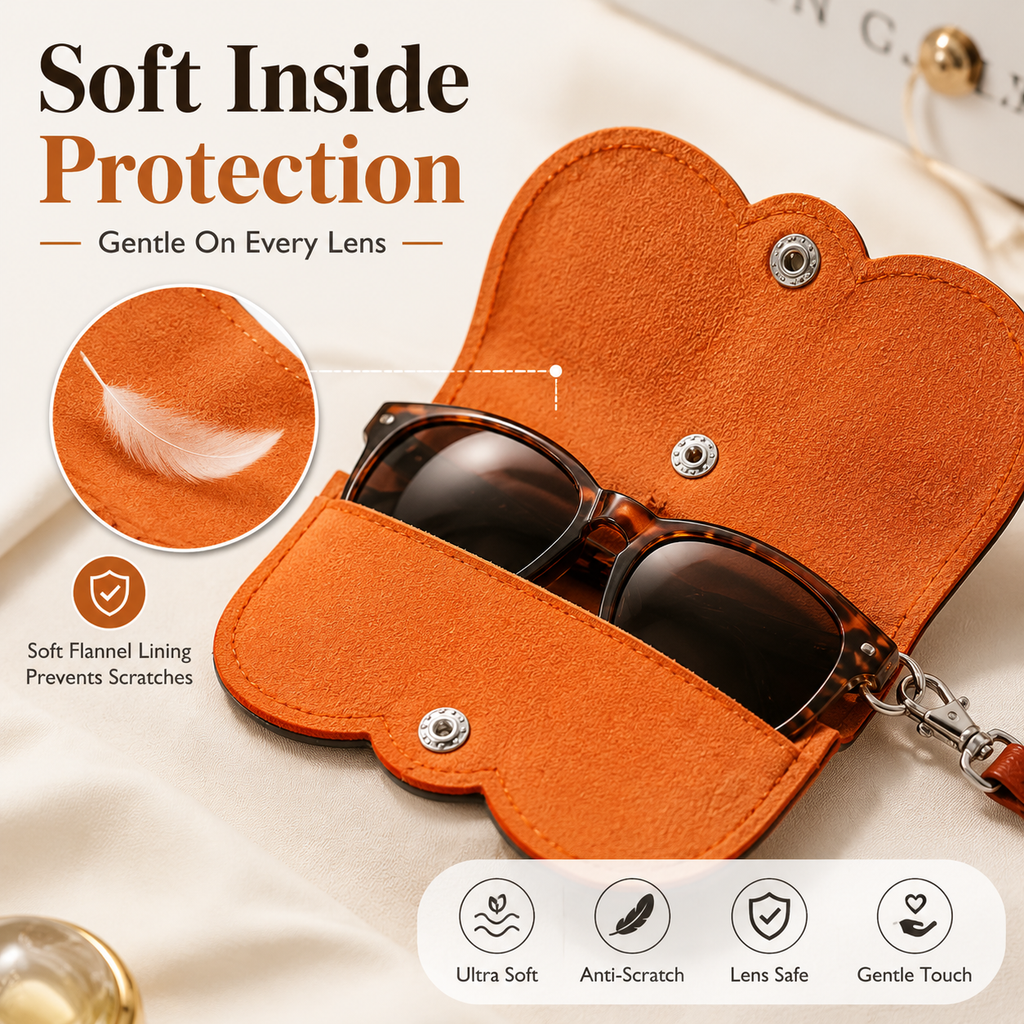 🕶 Clip & Go Leather Glasses Case – Protect Your Sunglasses Anywhere