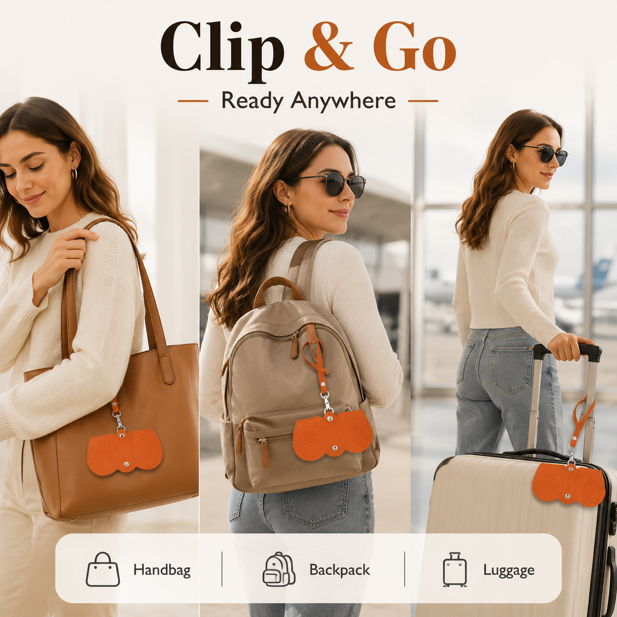 🕶 Clip & Go Leather Glasses Case – Protect Your Sunglasses Anywhere