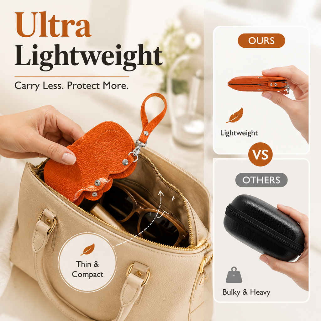 🕶 Clip & Go Leather Glasses Case – Protect Your Sunglasses Anywhere