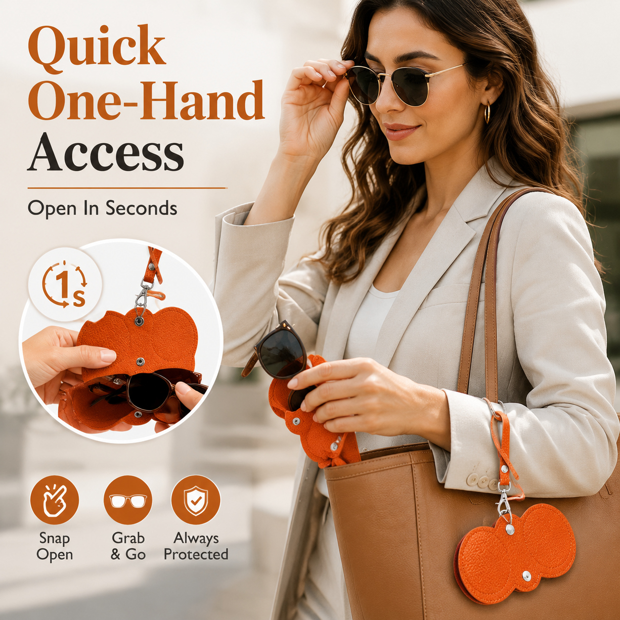 🕶 Clip & Go Leather Glasses Case – Protect Your Sunglasses Anywhere