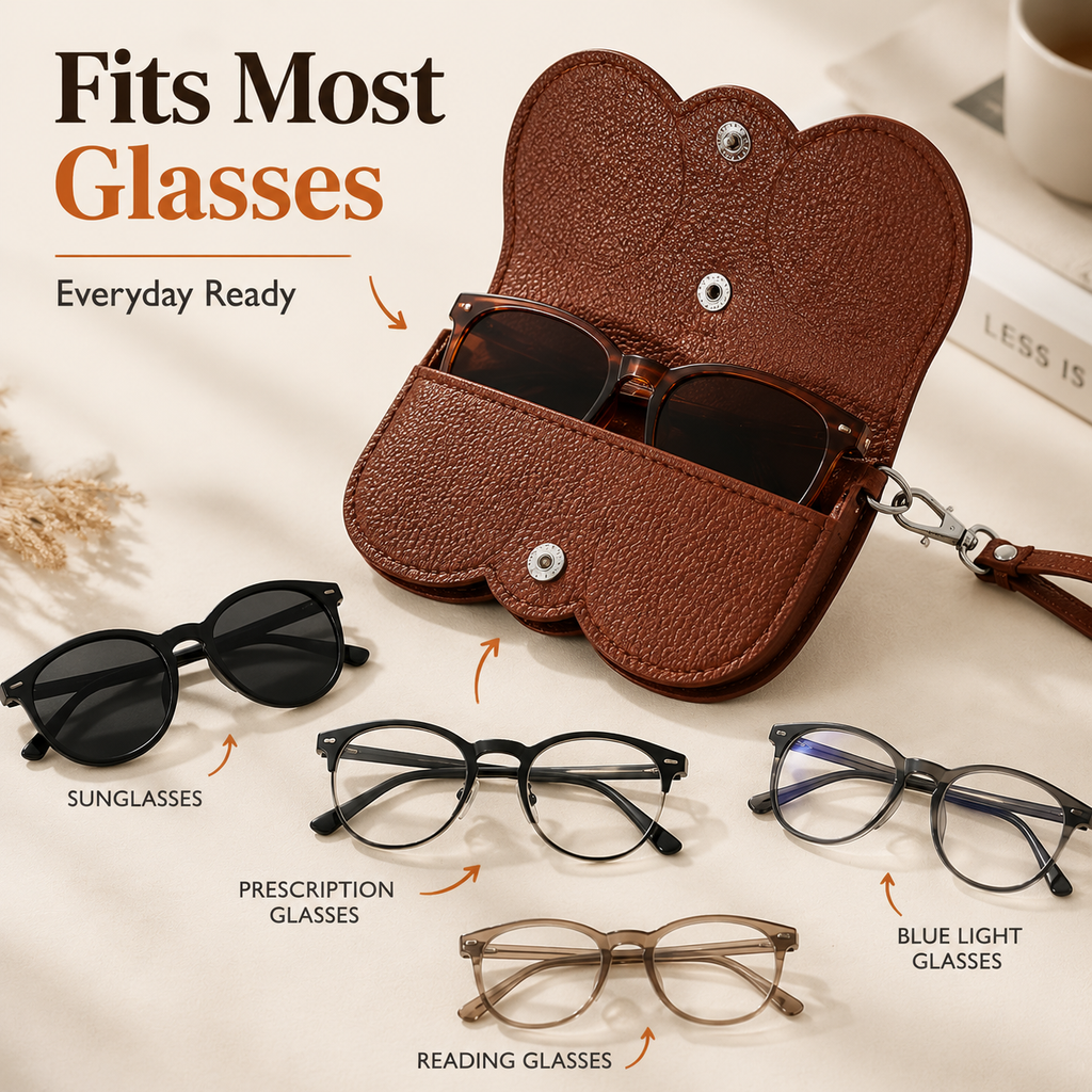 🕶 Clip & Go Leather Glasses Case – Protect Your Sunglasses Anywhere