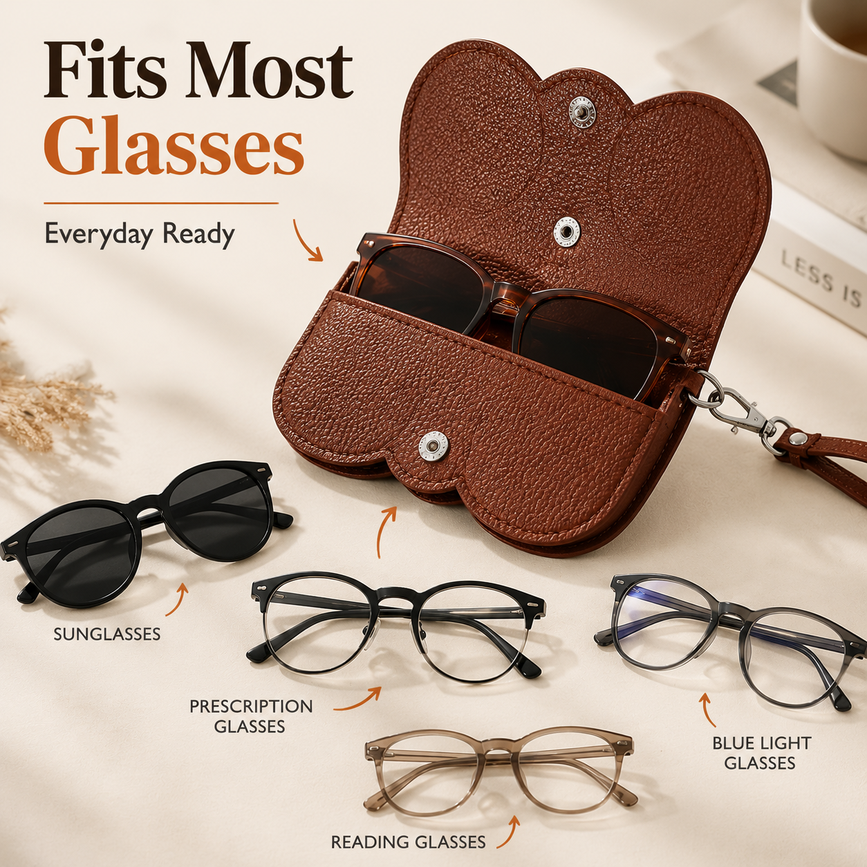 🕶 Clip & Go Leather Glasses Case – Protect Your Sunglasses Anywhere