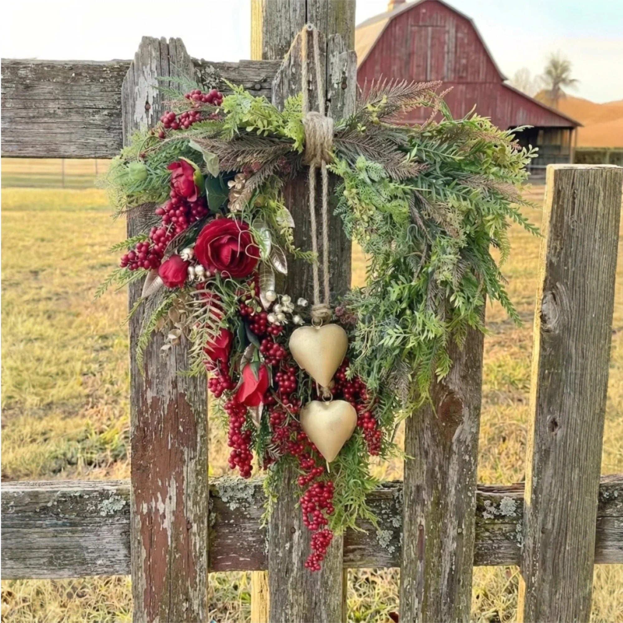 ❤️ Valentine’s Day Farmhouse Valentine Heart Wreath