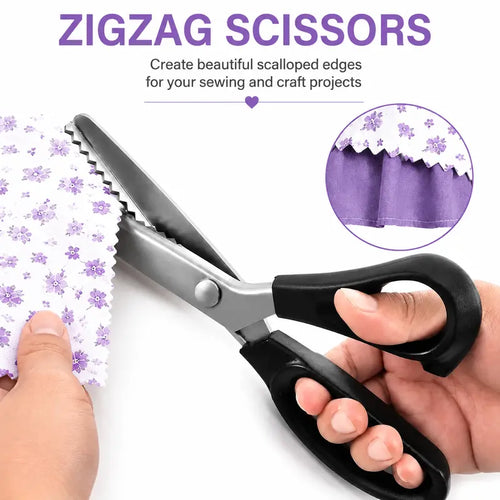 Stainless Steel Zig Zag Scissors with Serrated Teeth