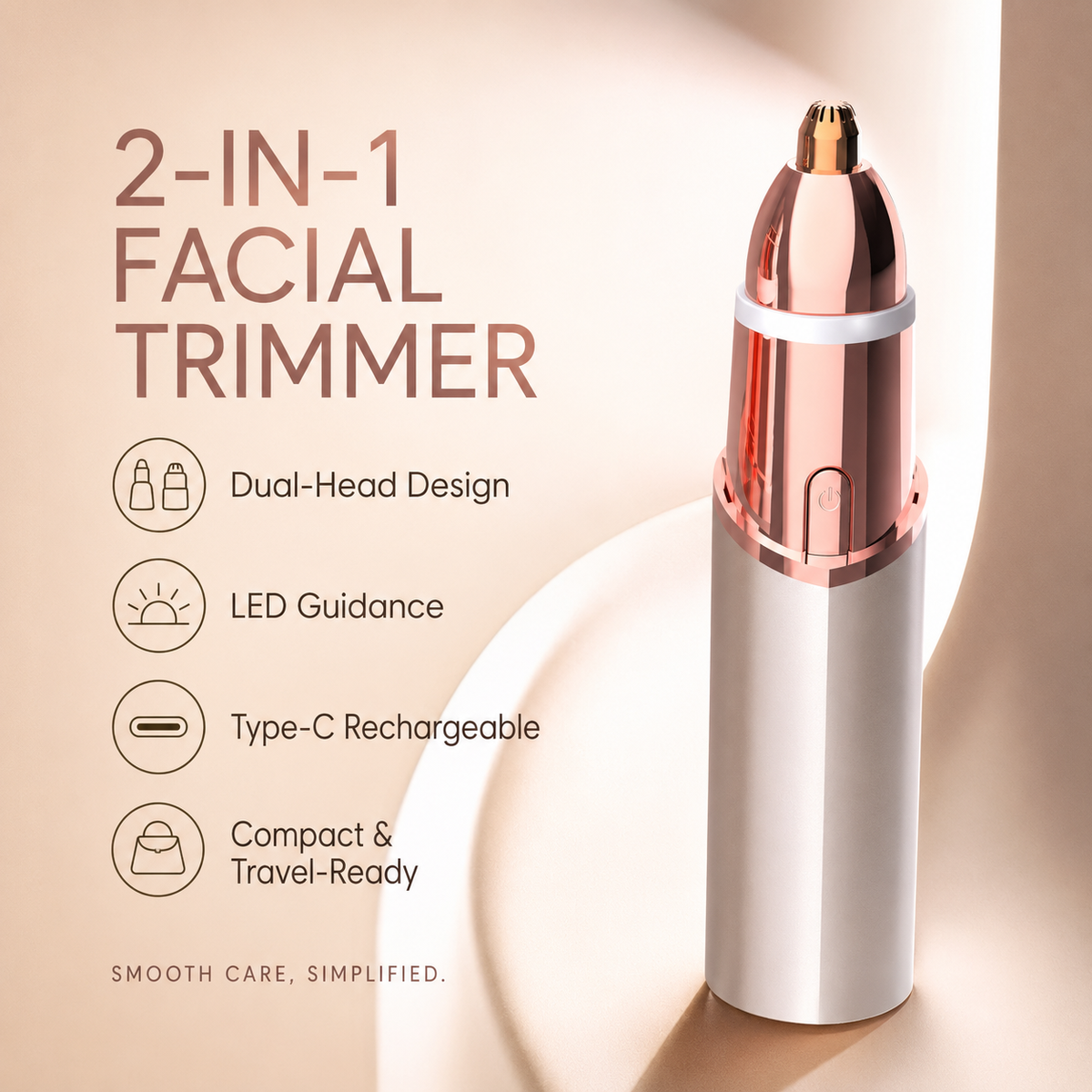 ✨ 2-in-1 Women's Eyebrow and Facial Hair Removal Device