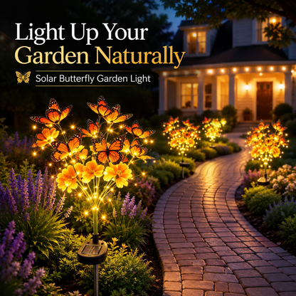 🌻 Solar Butterfly Flower Garden Stake Light – Waterproof Outdoor Pathway Decor 🦋