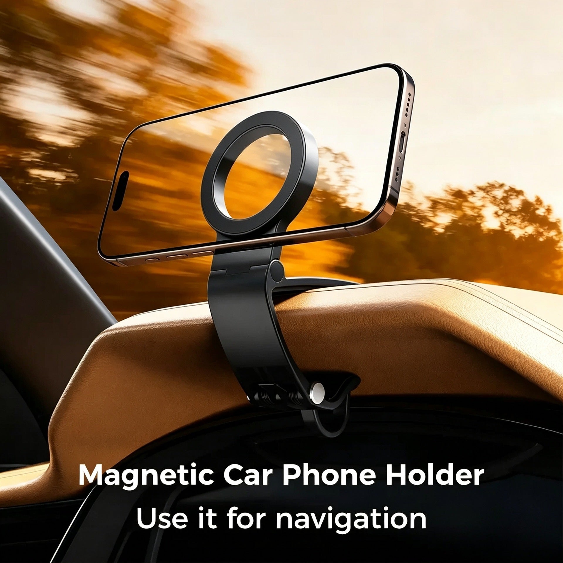 Magnetic Car Phone Mount, Hands Free Cell Phone Holder Clip Car Accessories