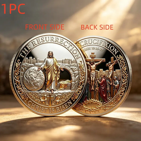 1 Count Cross Design and Resurrection Memorial Coin