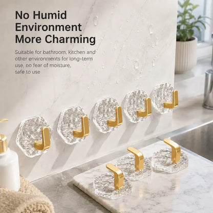 Heavy-Duty Plastic Self-Adhesive Hexagonal Ripple Hooks