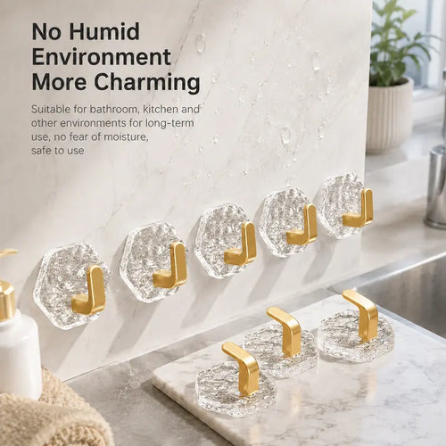 Heavy-Duty Plastic Self-Adhesive Hexagonal Ripple Hooks
