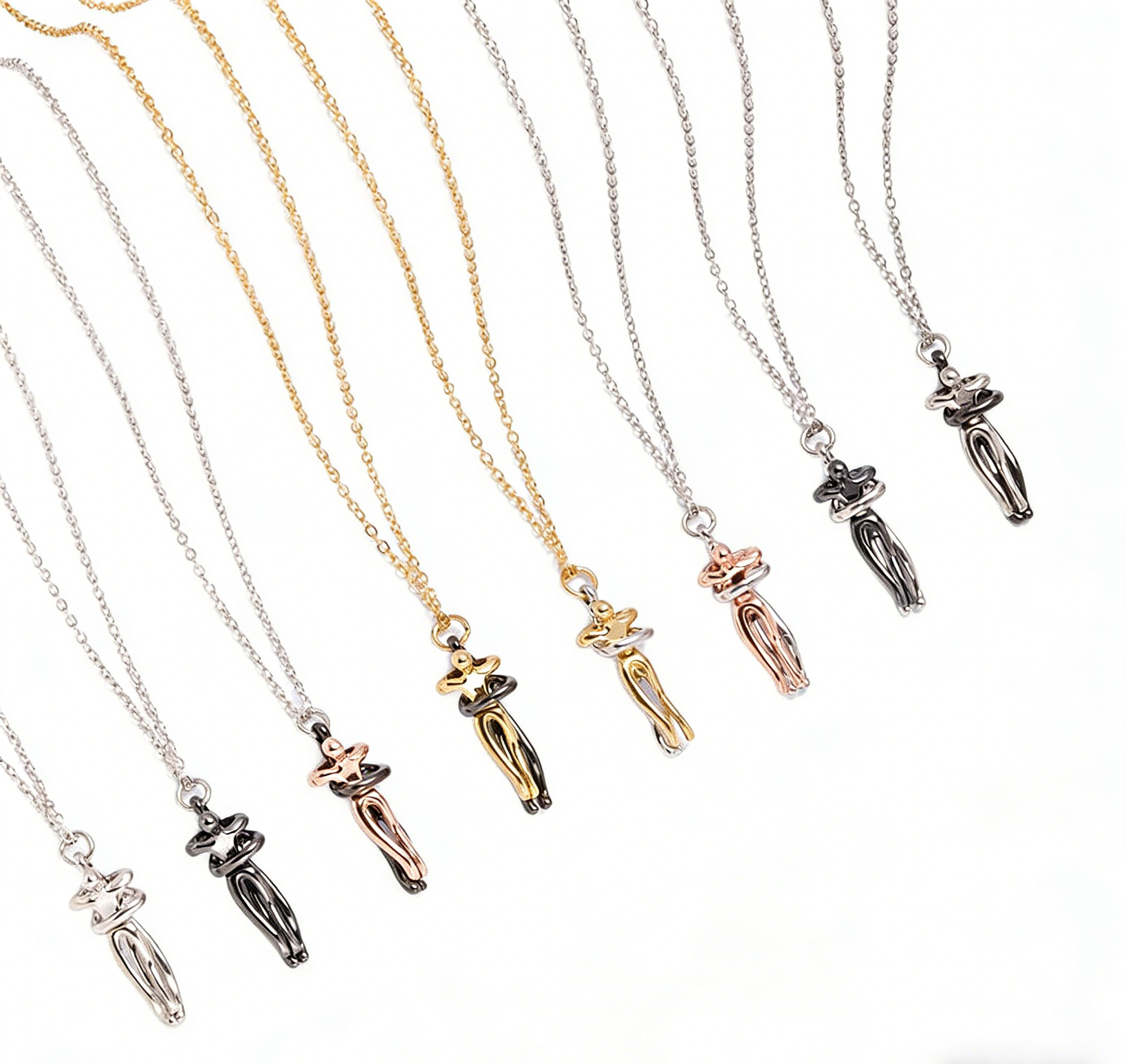 Sweet Embrace Pendant, Adjustable Silver Chain