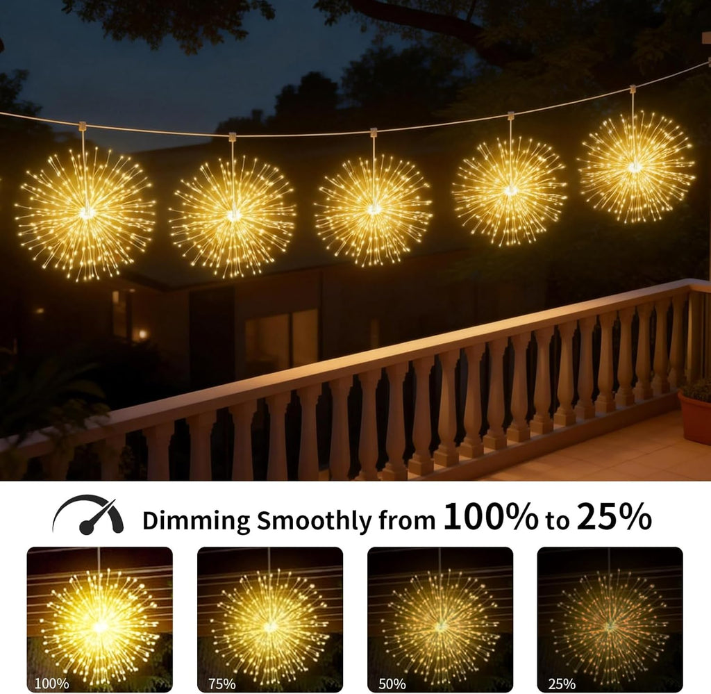 🎆 4-Pack Solar Fireworks Lights