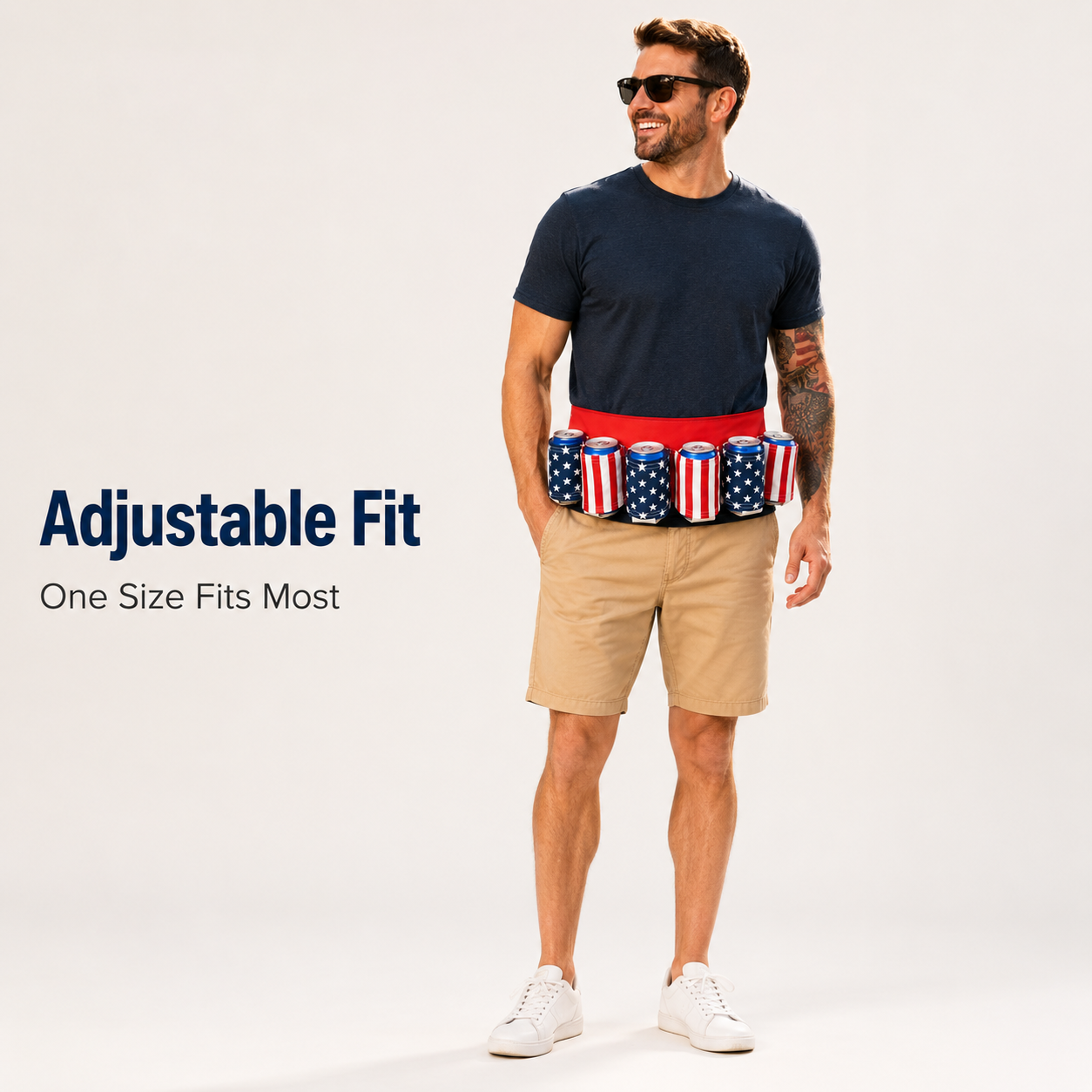 Novelty Beer Belt Holster (6-Pack) – Adjustable Belt – A Must-Have for BBQs and July 4th Parties