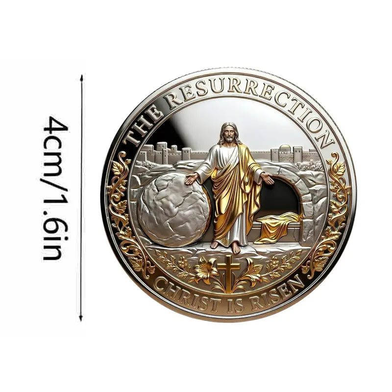 1 Count Cross Design and Resurrection Memorial Coin
