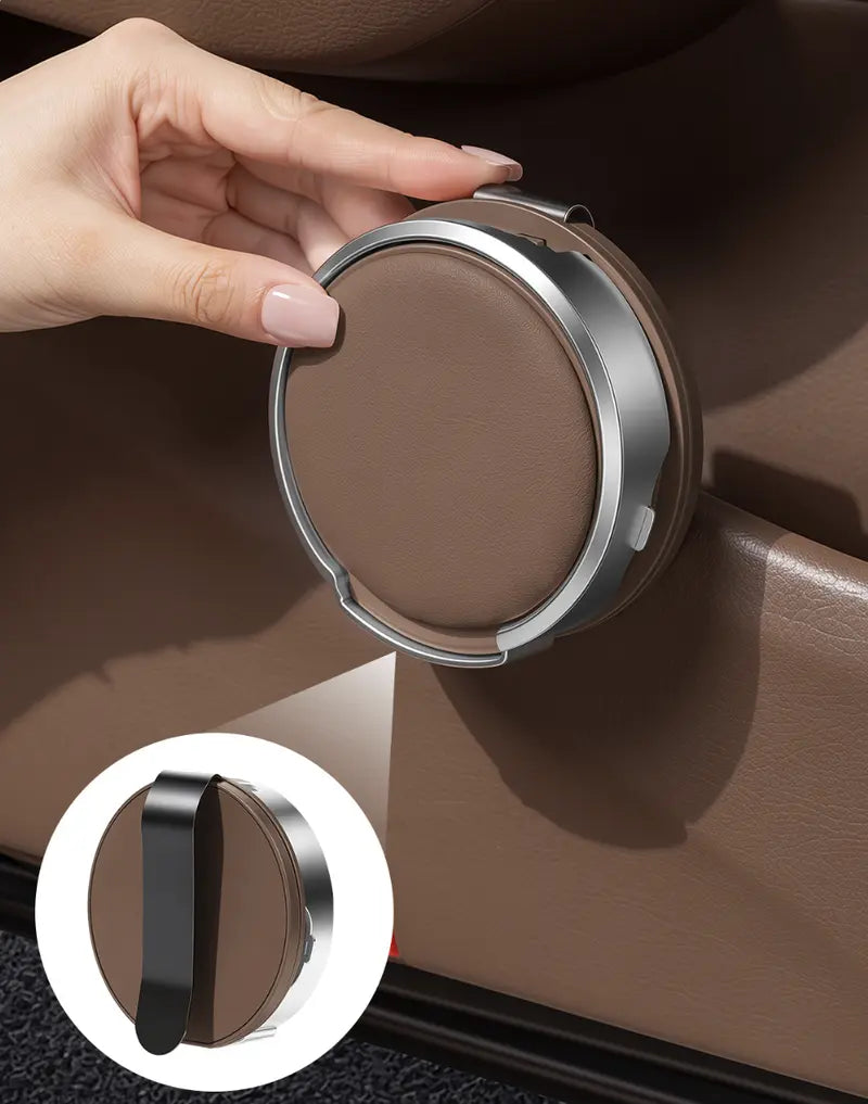 Universal Foldable Car Cup Holder with Hook, Space-Saving Vehicle Drink Holder for Bottles