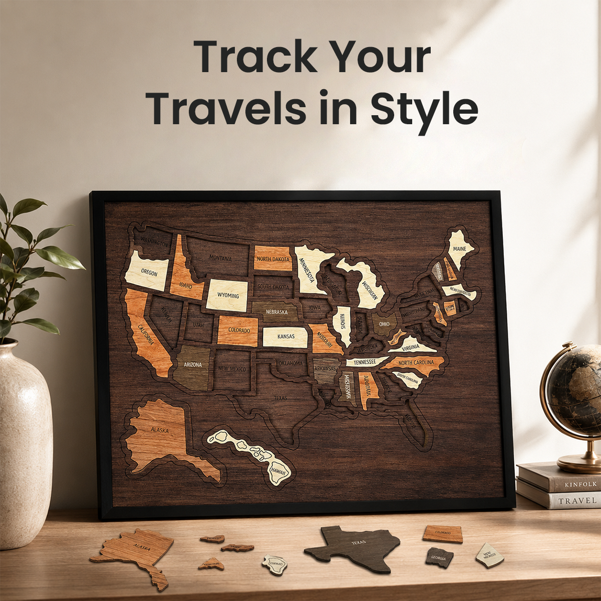 Wooden USA Travel Map Puzzle🧩