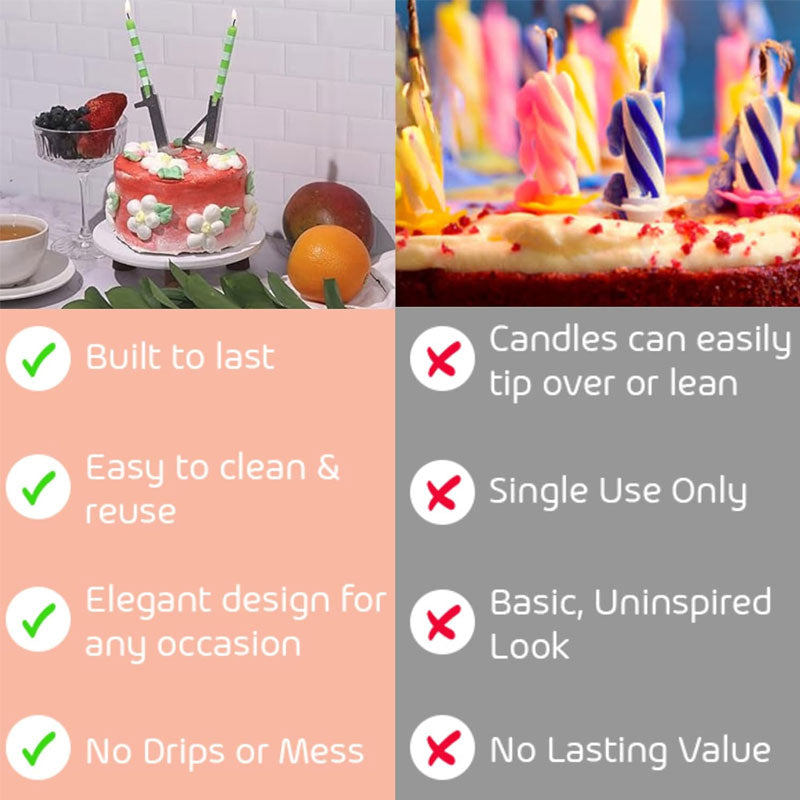 Reusable Number Birthday Candle Holder Set