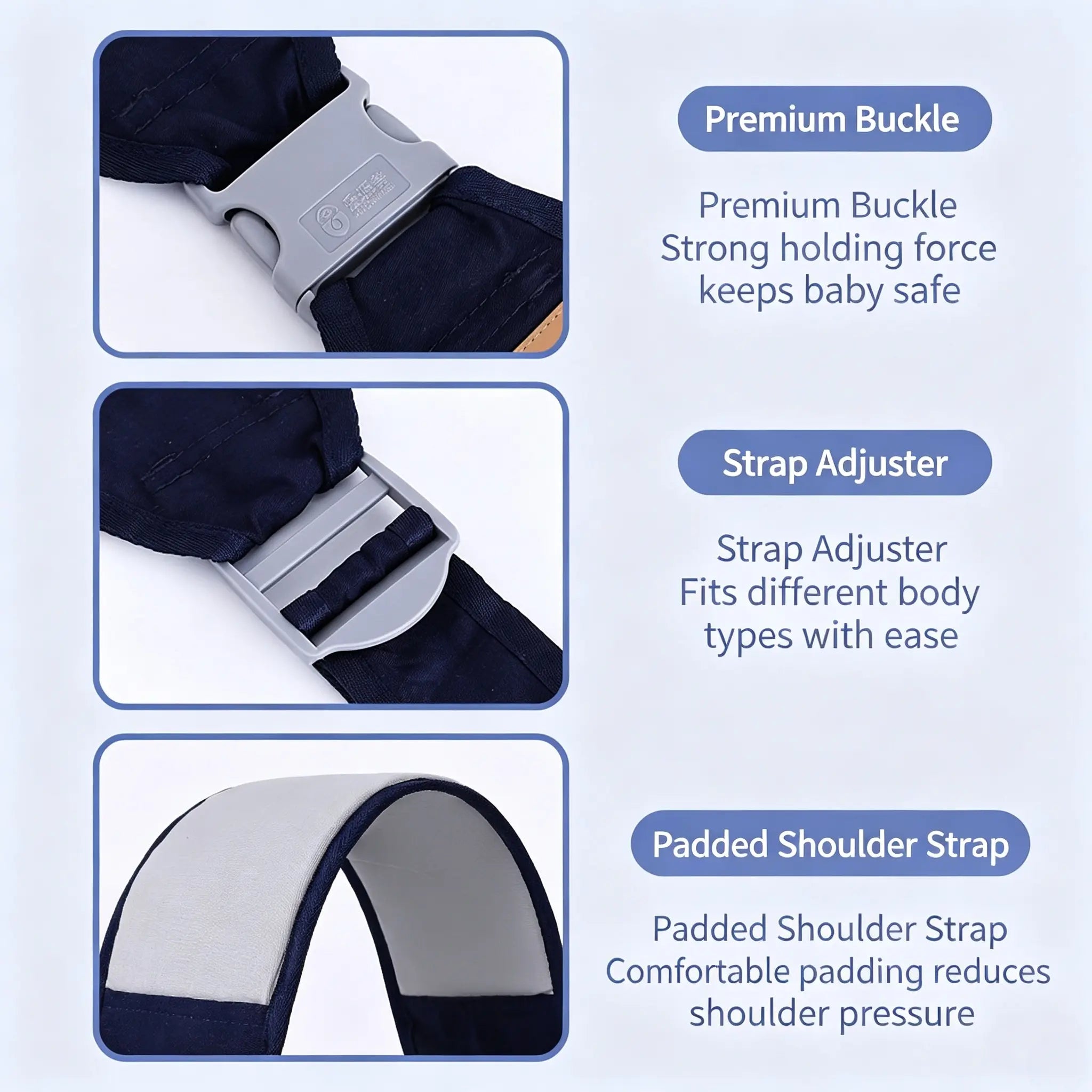 Adjustable Single-Shoulder Portable Strap, Lightweight Breathable Mesh Hip Strap