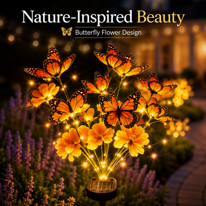 🌻 Solar Butterfly Flower Garden Stake Light – Waterproof Outdoor Pathway Decor 🦋