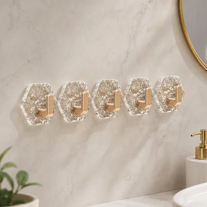 Heavy-Duty Plastic Self-Adhesive Hexagonal Ripple Hooks