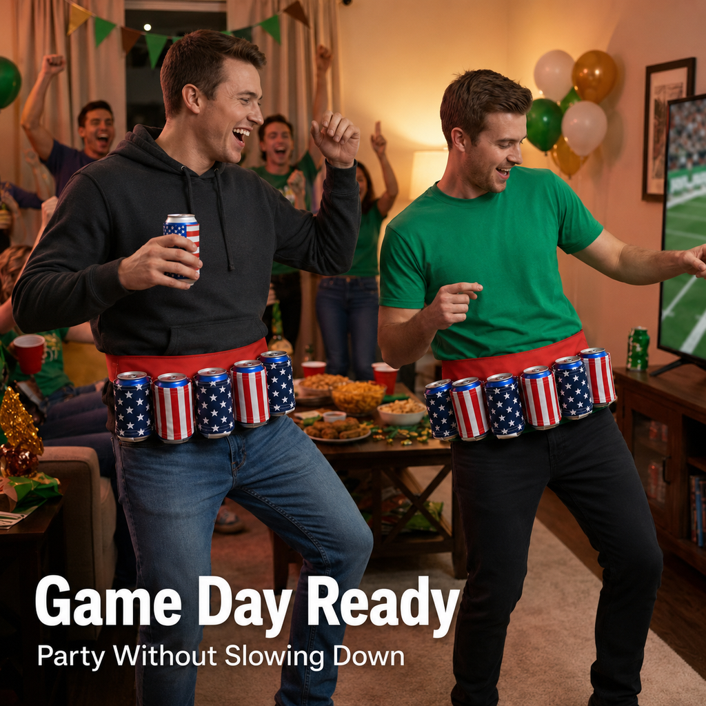 Novelty Beer Belt Holster (6-Pack) – Adjustable Belt – A Must-Have for BBQs and July 4th Parties