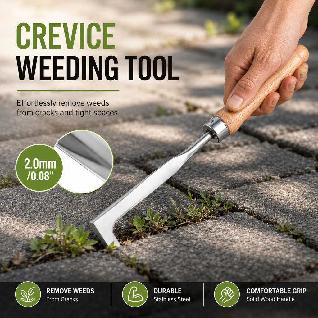 🌿 Crack Weeder Tool – Razor-Sharp Stainless Steel Weed Remover