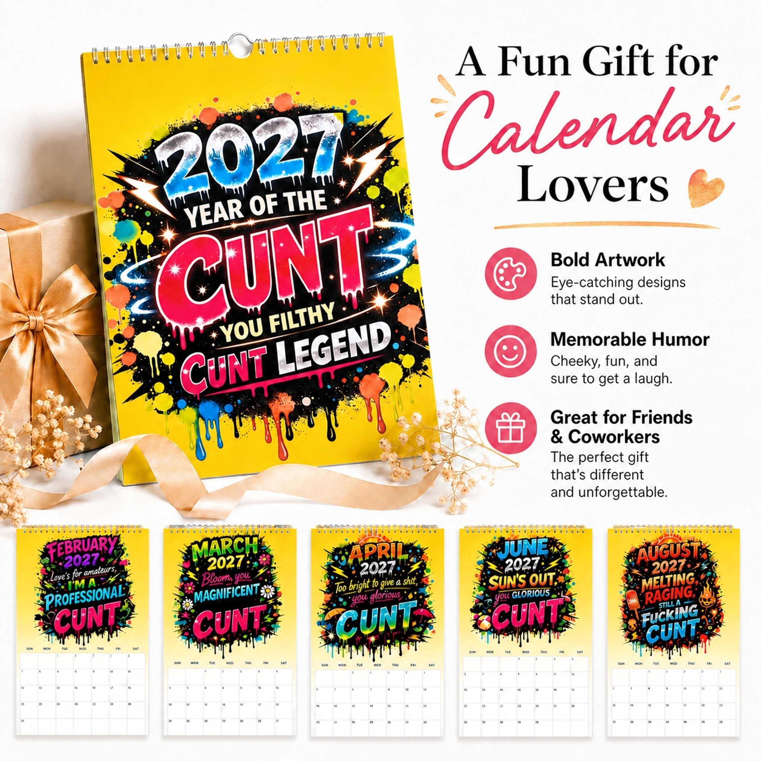 2027 Year of the Cunt Wall Calendar – Bold Graffiti Humor Calendar