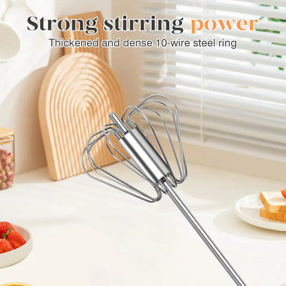 2PCS Stainless Steel Hand-Push Spinning Wire Whisk🍳