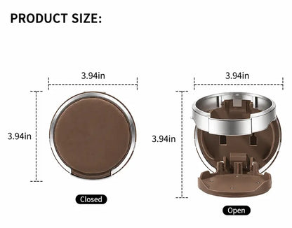 Universal Foldable Car Cup Holder with Hook, Space-Saving Vehicle Drink Holder for Bottles