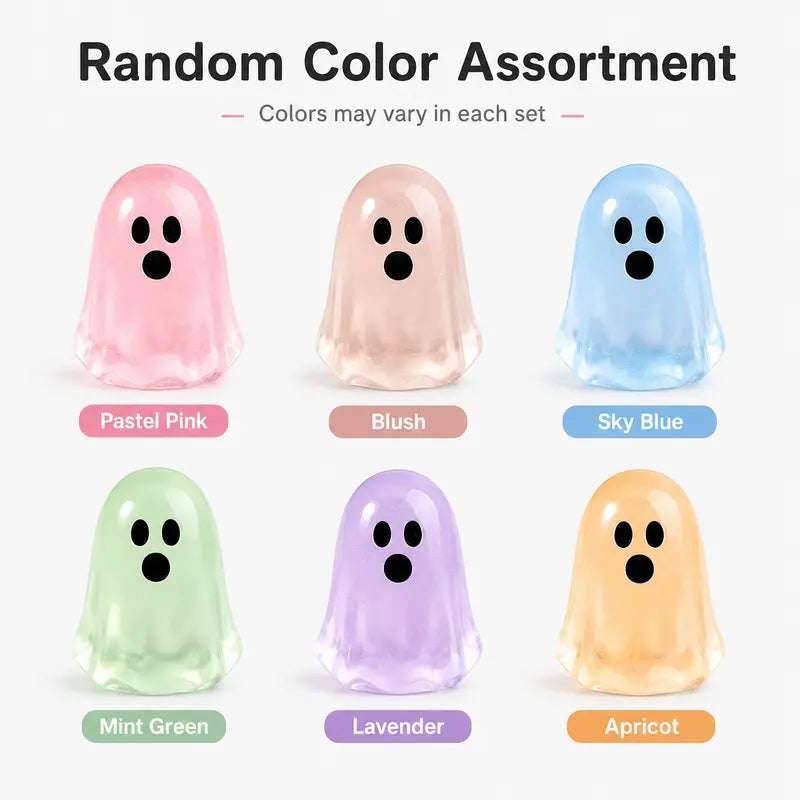 Glow In Dark Cute Ghost Resin Bead Set, Perfect Halloween Party Ornaments