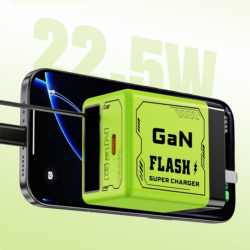 W&O 2-in-1 GaN Compatible with 20W Fast Charger