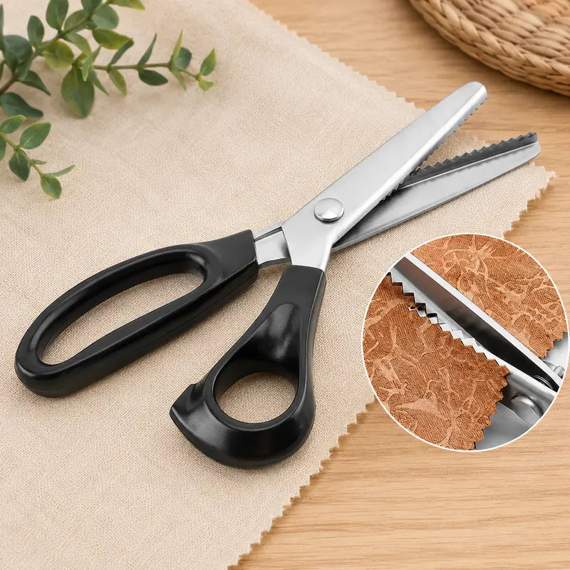 Stainless Steel Zig Zag Scissors with Serrated Teeth