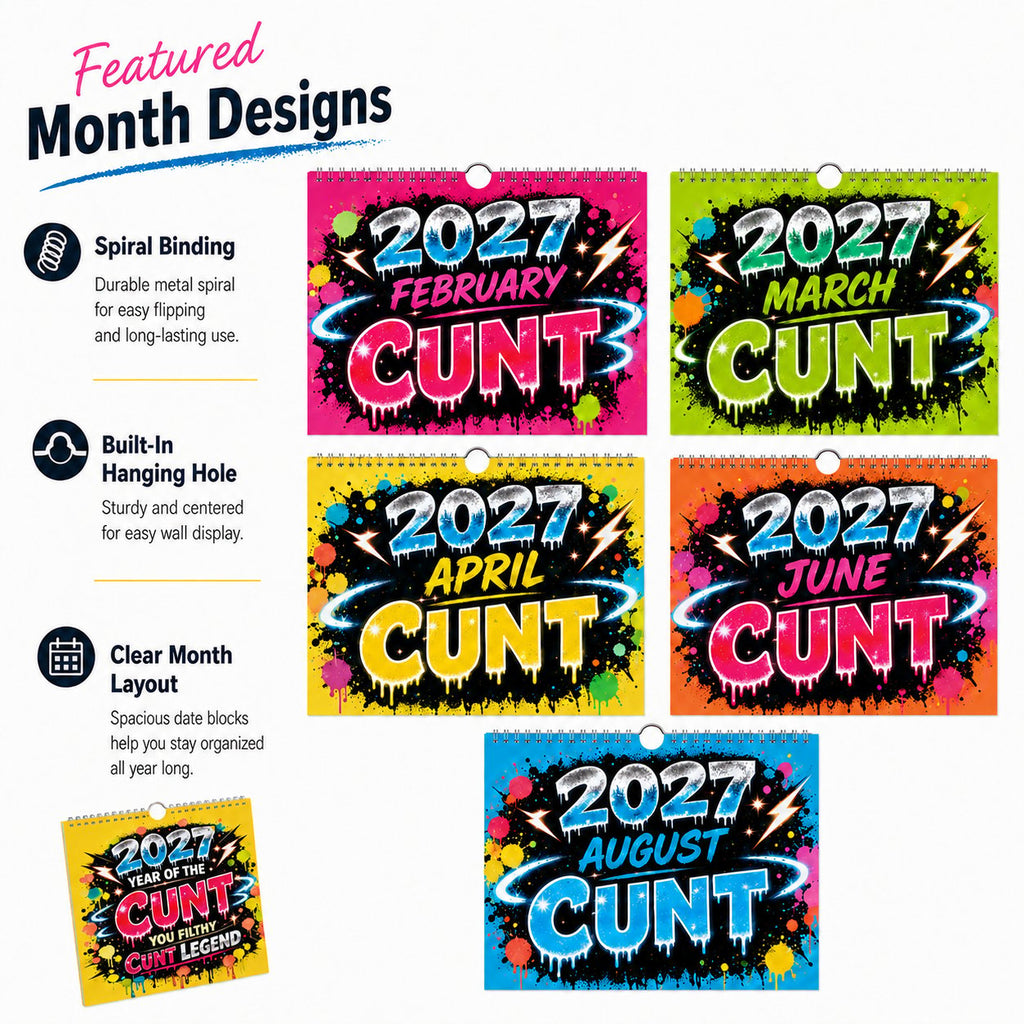 2027 Year of the Cunt Wall Calendar – Bold Graffiti Humor Calendar