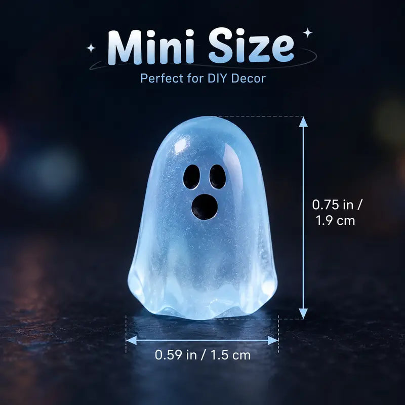 Glow In Dark Cute Ghost Resin Bead Set, Perfect Halloween Party Ornaments