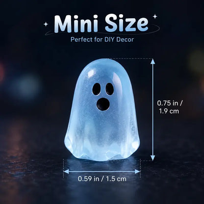 Glow In Dark Cute Ghost Resin Bead Set, Perfect Halloween Party Ornaments