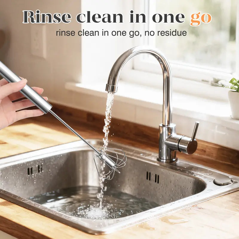 2PCS Stainless Steel Hand-Push Spinning Wire Whisk🍳