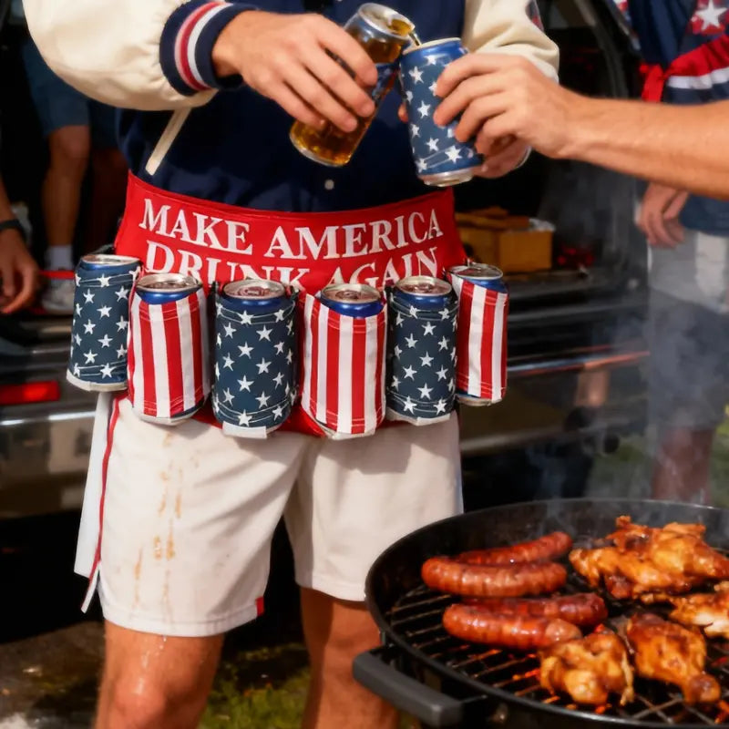 Novelty Beer Belt Holster (6-Pack) – Adjustable Belt – A Must-Have for BBQs and July 4th Parties