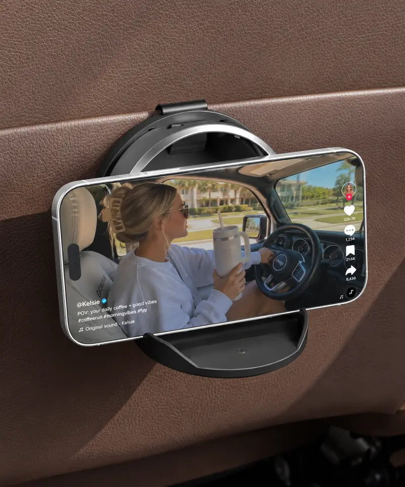 Universal Foldable Car Cup Holder with Hook, Space-Saving Vehicle Drink Holder for Bottles