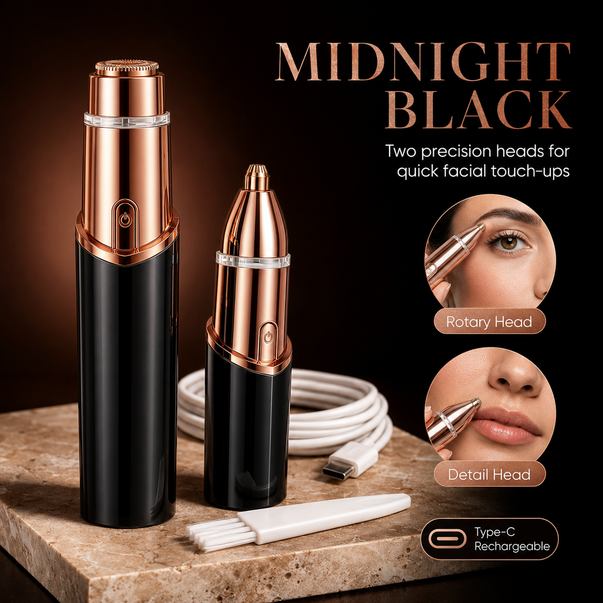 ✨ 2-in-1 Women's Eyebrow and Facial Hair Removal Device