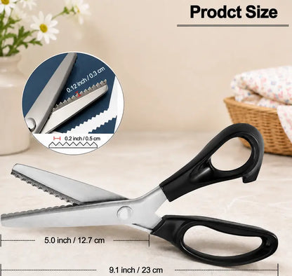 Stainless Steel Zig Zag Scissors with Serrated Teeth