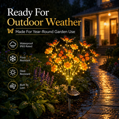 🌻 Solar Butterfly Flower Garden Stake Light – Waterproof Outdoor Pathway Decor 🦋