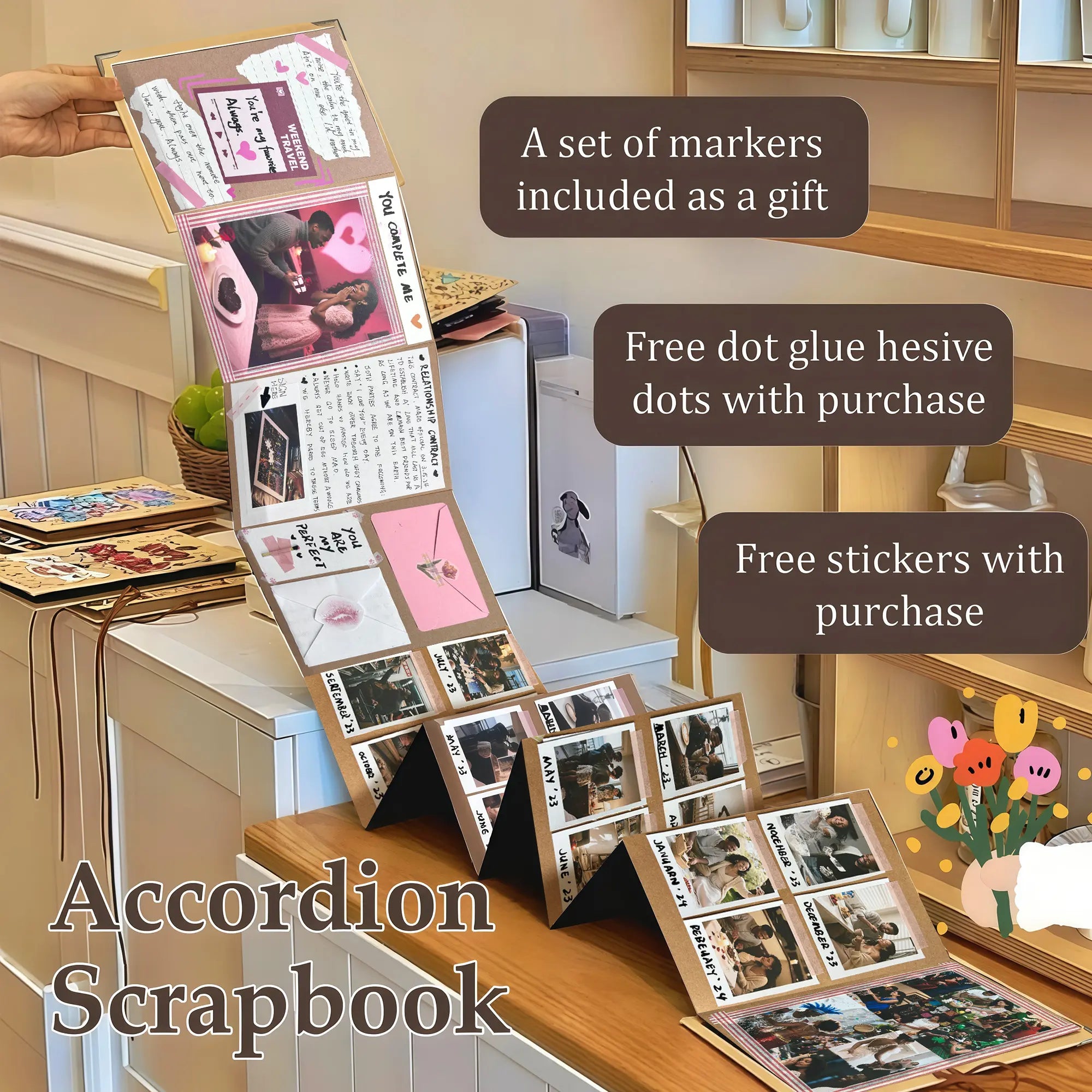 📚Accordion Foldable Scrapbook Album