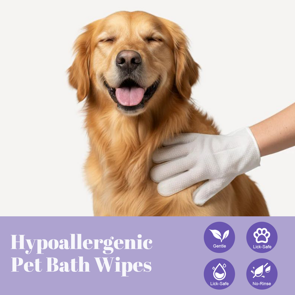 Pet Cleaning Glove Wipes: No-Rinse Waterless Bath (6/12/20 Pack)