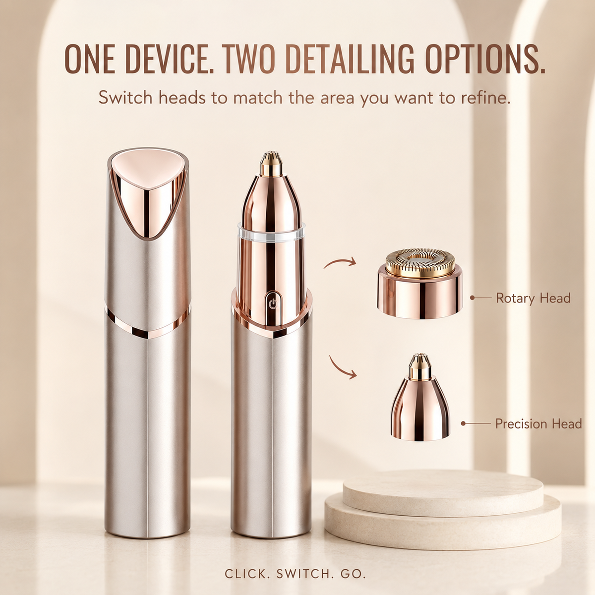 ✨ 2-in-1 Women's Eyebrow and Facial Hair Removal Device