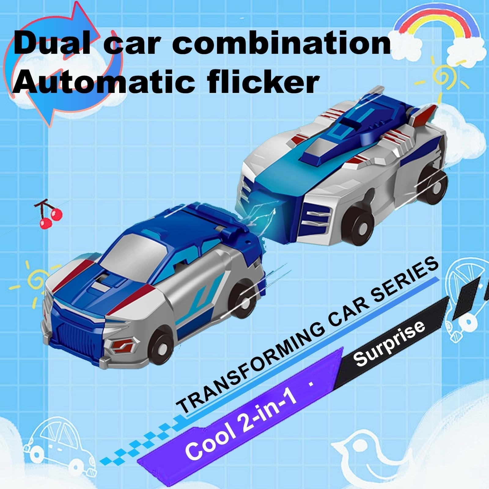 💥 2 In 1 Collision Transforming Dinosaur Car Toy