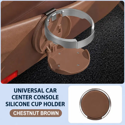 Universal Foldable Car Cup Holder with Hook, Space-Saving Vehicle Drink Holder for Bottles